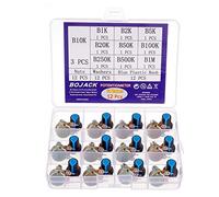 BOJACK 10 valores 12 piezas B1K-B1M Ohm 3 terminales Potenciómetros rotativo cónico lineal (WH148) Kit de surtido de Resistencias variables de película de carbono