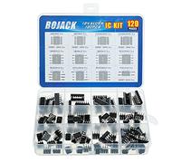 BOJACK 12 valores 120 piezas Opamp Temporizador Darlington Fototacoplador LM324 LM339 ULN2003AN ULN2803APG LM358P LM386 LM393 NE5532P NE555P UA741CN JRC4558D PC817 IC surtido Kit