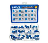 BOJACK 12 valores 60 piezas 100 a 500K ohm 3296W Kit de surtido de potenciómetro de recortador de vueltas múltiples paquete en una caja de plástico transparente