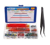 BOJACK 14 Vaules 840 pcs 2-125mm Cables de línea de conexión de placa de pruebas flexibles sin soldadura Kit de cables de puente de placa de pruebas