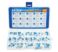 BOJACK 15 valores 150 piezas 1KV / 100 pF a 10 nF Kit surtido de condensadores cerámicos DIP de alto voltaje