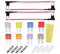 BOJACK 4 piezas Micro2 Portafusibles 12V Fusibles Coche Robacorrientes Adaptador Porta Fusible, con 8 piezas Fuse Micro2 (2A / 3A / 5A / 7.5A / 10A / 15A / 20A / 25A)