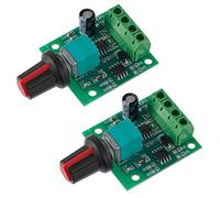 BOJACK Controlador de Velocidad de Motor de CC de Bajo Voltaje PWM 1.8v 3v 5v 6v 12v 2A 30W Interruptor de Controlador Ajustable 1803BK 1803B (Paquete de 2 Piezas)