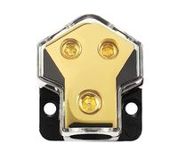 BOJACK Divisor de 2 vías Amp Bloque de distribución de energía de Cobre Calibre 0/2/4 AWG de Entrada, Calibre 4/8 de Salida para Divisor de Audio de automóvil (1PCS)