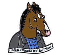 Bojack Horseman I Have No Self Control and I Hate Myself Depress Depression Sad Animated Comedy TV Show Will Arnett - Pin esmaltado de 1.4 pulgadas, 1.4 Inches, Esmalte, Esmalte