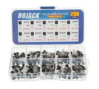 BOJACK Juego de varios transistores de 250 unidades, 10 valores A1015 BC327 BC337 C1815 S8050 S8550 2N2222 2N2907 2N3904 2N3906 PNP NPN de potencia de propósito general
