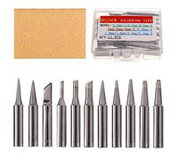 BOJACK Kit de 11 puntas de soldador y 1 esponja de limpieza de alta temperatura para estación de soldadura 936 937 938 942 951 969 907 907-ESD 900M 900M-ESD 852 852D