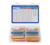 BOJACK Kit Surtido de Resistencias 0 Ohm - 5,6M Ohm 1/4W Resistencias de Película de Metálica Kit de Resistencia (50 Valores 1350 Piezas)