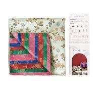 Bojagi - Paño de envoltura/reversible (patrón de flores X rayas) envoltura de regalo, envoltura de botella de vino de 53.3 cm x 53.3 cm (L/Verde)