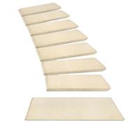 BOJHGO 15pcs Carpet Stair Treads Set Non Slip Soft，Skid Resistant, Washable, Reusable, and Easy To Install Hogar y Cocina(Light Beige)