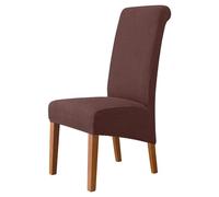 BOJHGO 30 Uds. Funda elástica for Silla de Lana Polar tamaño XL y M Fundas for sillas Sarga Jacquard Funda Asiento Trasero Largo Comedor para Banquetes(Coffee,M Size (45-58cm))