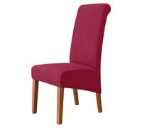 BOJHGO 30 Uds. Funda elástica for Silla de Lana Polar tamaño XL y M Fundas for sillas Sarga Jacquard Funda Asiento Trasero Largo Comedor para Banquetes(Wine Red,XL Size (60-75cm))