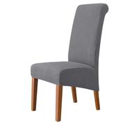 BOJHGO 30 Uds. Funda elástica for Silla de Lana Polar tamaño XL y M Fundas for sillas Sarga Jacquard Funda Asiento Trasero Largo Comedor para Banquetes(Dark Gray,M Size (45-58cm))