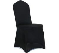 BOJHGO 50/100 Uds Beige Funda for Silla de Licra for Boda Restaurante Banquete Hotel Comedor Fiesta poliéster Fundas for sillas elásticas para Banquetes(Black,100pcs Chair Cover)