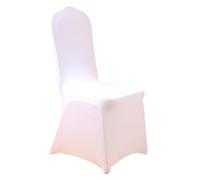 BOJHGO 50/100 Uds Funda Blanca for Silla de Boda Licra for Restaurante Banquete Hotel Comedor Fundas for sillas para Banquetes(100pcs Chair Cover)