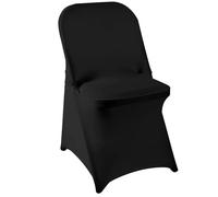 BOJHGO 50/100 Uds. Fundas elásticas for sillas de Banquete y Fiesta, Funda Blanca for Silla Plegable Licra for Boda para Banquetes(Black,100pcs)