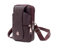 BOJHGO Bolso de mensajero for hombre, bolso cuero, bolsa for teléfono móvil, billetera bolsillo, cintura viaje pequeño for, pecho con múltiples bolsillos(B-Coffee)