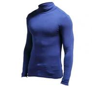BOJHGO Compresión de los Hombres Primera Ropa Interior Alta Rashguard Segunda térmica Hombre Camisa Invierno Cuello Piel(Blue,3XL)