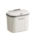 BOJHGO Cubo de basura for inodoro 8/12L con tapa, bolsa montada en la pared, cesto baño, fregadero cocina, cubo colgante(8L White)