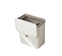 BOJHGO Cubo de basura montado en la pared cocina, cubo almacenamiento residuos for el hogar, papel higiénico colgante inodoro(WHITE,9L)