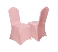 BOJHGO Fundas for sillas Plegables de poliéster, decoración for Banquete Boda, Color Blanco/Rosa, 10/50/100 Uds para Banquetes(Pink,50pcs)