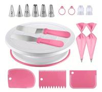 BOJHGO Set de 18 Piezas for Decorar Pasteles, Ideal for Principiantes y Profesionales. Úsalo for, Galletas con Crema Mantequilla Mucho más. Incluye Utensilios repostería Accesorios Cocina(Pink)