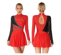 BOJHGO Vestido Leotardo clásico contemporáneo con pedrería for Gimnasia, Patinaje artístico, Ballet y Danza lírica Femeninas(Color 5,M)