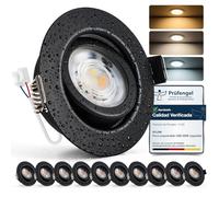 Bojim Downlight LED Techo Empotrable Regulables 7W 230V, Focos LED Interior Corte 68mm-80mm IP44, para Cocina Baño Habitación, 10 Pack