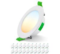 Bojim Focos LED Interior Techo 5W 400LM Abertura 68-80 mm Downlight Empotrable, 24mm Extraplano IP44 Cocina Baño, Luz Calida 2700K Natural 4000K Frío 6000K Pack de 20 Redondo