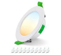 Bojim Focos LED Interior Techo 5W 400LM Abertura 68-80 mm Downlight Empotrable, 24mm Extraplano IP44 Cocina Baño, Luz Calida 2700K Natural 4000K Frío 6000K Pack de 10 Redondo