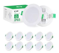 Bojim Focos LED Interior Techo IP65, 68mm - 80mm Regulable, Blanco Cálida 5W 230V Ultrafino 35mm, Foco Empotrable LED Techo Para Cocina, Baño, Habitación, 10 Pack