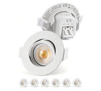 Bojim Focos LED Interior Techo IP65, Downlight LED Techo Empotrable 5W 230V, Corte 60mm - 68mm Luz Cálida Luz Neutra Luces Frío, Ojos de Buey para Cocina Baño Habitacion, 6 Pack