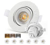 Bojim Focos LED Interior Techo IP65, Downlight LED Techo Empotrable 7W 230V, Corte 68mm - 80mm Luz Cálida Luz Neutra Luces Frío, Ojos de Buey para Cocina Baño Habitacion, 6 Pack