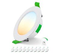 Bojim Focos LED Interior Techo Regulable 5W 400LM Downlight Empotrable Abertura 68mm - 80 mm, 24mm Extraplano IP44 Cocina Baño Luz Calida 2700K Natural 4000K Frío 6000K Pack de 10 Redondo
