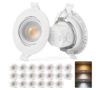 Bojim IP65 Focos LED Interior Techo para Cocina Baño 7W 700 Lumen, 230V Downlight Empotrable Orientable Ojos de Buey 68-80mm Redondo Luz Cálida Luz Neutra Luz Fría Confezione da 20