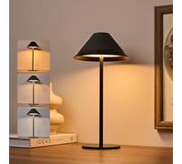 Bojim Lamparas de Mesita de Noche Mesa Sin Cable, Lámparas LED Recargable con USB Inalambrica, Lamps Luz Tactil Table de Bateria, Candeeiro para Exterior Portatil Interior, IP54, Metal, Negra