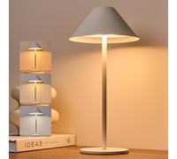 Bojim Lamparas de Mesita de Noche Mesa Sin Cable, Lámparas LED Recargable con USB Inalambrica, Lamps Luz Tactil Table de Bateria, Candeeiro para Exterior Portatil Interior, IP54, Metal, Blanca