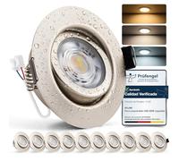 Bojim Ojos de Buey LED para Techo Empotrable 7W, Downlight LED Corte 68mm - 80mm 220V-230V IP44, Regulables Focos LED Interior para Cocina Baño, 10 Pack