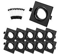 Bojim Ojos de Buey Marco Alogenos LED Foco Empotrable Techo GU10 | Aros Focos Halogenos Empotrado Orientable Negro Cuadrados Empotrar Agujero 68mm - 85mm 10 Pack, Sin Bombilla