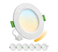 Bojim Plafon Downlight LED Interior Empotrable Techo Regulable 5W para Cocina Corte 68mm - 80mm, 220V 230V IP44 Ojos de Buey Luz Cálida Neutra Fría para Baño Ducha Salon, 6 Pack
