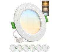 Bojim Plafon LED Interior Techo para Cocina, Downlight Empotrable Corte 68mm - 80mm, 5W Ojos de Buey 220V 230V Luz Cálida Neutra Fría, IP44 para Baño Ducha Salon, 6 Pack