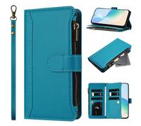 bojioderf Compatible con Ulefone Note 17 Pro 4G,Compatible con Ulefone Note 17 Pro 4G Cartera con Cremallera Cuero PU Tapa abatible Soporte Funda magnética Lakeblue