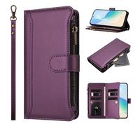 bojioderf Compatible con Ulefone Note 17 Pro 4G,Compatible con Ulefone Note 17 Pro 4G Cartera con Cremallera Cuero PU Tapa abatible Soporte Funda magnética Purple