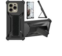 bojioderf Funda Compatible para Doogee N55 Pro Funda Carcasa Case Cover [con Protector de Pantalla de Cristal Templado] Híbrida [Soporte Plegable Magnético] Negro