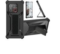 bojioderf Funda Compatible para Emporia Smart.7 Lite Funda Carcasa Case Cover [con Protector de Pantalla de Cristal Templado] Híbrida [Soporte Plegable Magnético] Negro