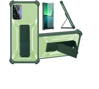 bojioderf Funda Compatible para SPC Discovery 2 ME Funda Carcasa Case Cover [con Protector de Pantalla de Cristal Templado] Híbrida [Soporte Plegable Magnético] Verde