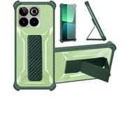 bojioderf Funda Compatible para Spc Discovery 3 Pro Funda Carcasa Case Cover [con Protector de Pantalla de Cristal Templado] Híbrida [Soporte Plegable Magnético] Verde