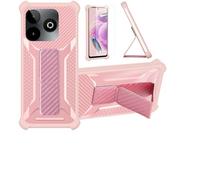 bojioderf Funda Compatible para SPC Discovery 3 SE Funda Carcasa Case Cover [con Protector de Pantalla de Cristal Templado] Híbrida [Soporte Plegable Magnético] Rosa