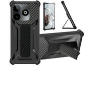 bojioderf Funda Compatible para SPC Discovery 3 SE Funda Carcasa Case Cover [con Protector de Pantalla de Cristal Templado] Híbrida [Soporte Plegable Magnético] Negro