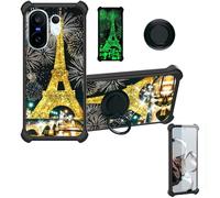bojioderf Funda Compatible para Vivo X200 Fe V2505 V2503 Funda Case Carcasa Soporte Cover [con 9H Dureza HD Protector Pantalla] PC + Silicona Soporte JSH-TT
